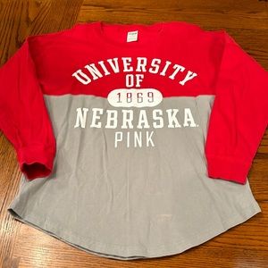 Women’s Victoria’s Secret pink, Nebraska, cornhusker shirt, size medium